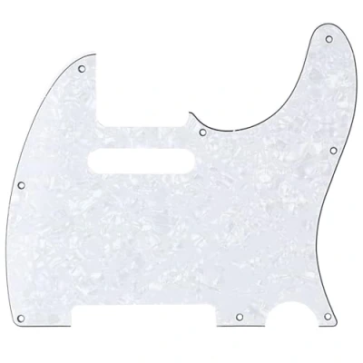 Imagen de Musiclily Pro 8 Agujeros Tele Pickguard Golpeador de Guitarra for JPN Made Fender Japan Telecaster,3 capas White Pearl