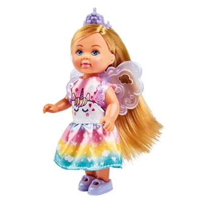 Imagen de Simba Evi Love Unicorn 105733499 Muñeca de Hada con Estampado Unicornio y alas para Adelgazar, 12 cm, niños a Partir 3 años