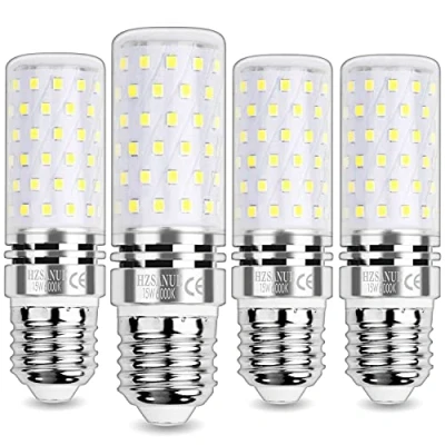 Imagen de HZSANUE Bombillas Maíz LED 15W, E27 Tornillo Edison Bombilla, 6000K Blanco Frío, 1700LM, Incandescentes de 120W Equivalentes, No Regulable, Paquete 4