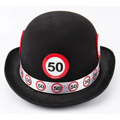 Imagen de Folat B.V. Creativo Bowler con señal de tráfico límite 50 kmh, Color: Negro