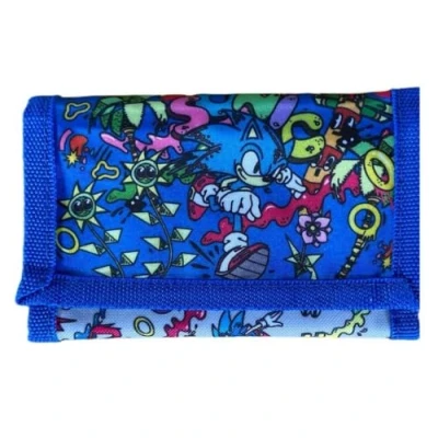 Imagen de Cartera de velcro con cremallera S Hedgehog Niño/niña, multicolor, 14 x 8 cm, personaje