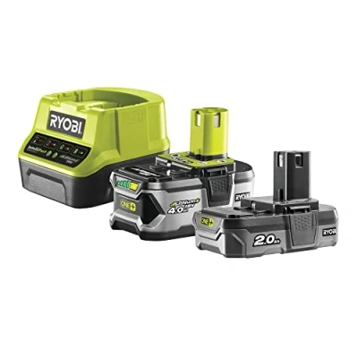 Imagen de RYOBI Pack Cargador Rápido 2.0A/h y 2 Baterías Lithium+ 18V ONE+ (1x 4,0Ah 1x 2,0Ah) Carga en 60/120 Minutos Compatible con Más de 200 Herramientas Bricolaje Jardinería RC18120 242