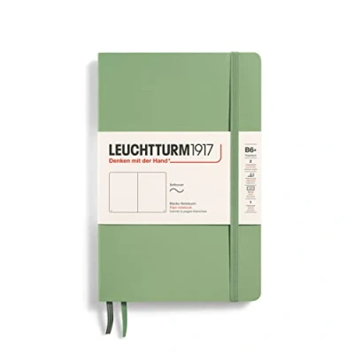 Imagen de LEUCHTTURM1917 363935 Libreta Paperback (B6+) 125 x 190 mm, Tapa Blanda, 123 páginas numeradas, Sage, Lisa