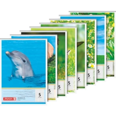 Imagen de Baier &amp; Schneider Cuaderno de animales, kopfverleimt, 8 cm perforación, 80 g/m², A5, Karie