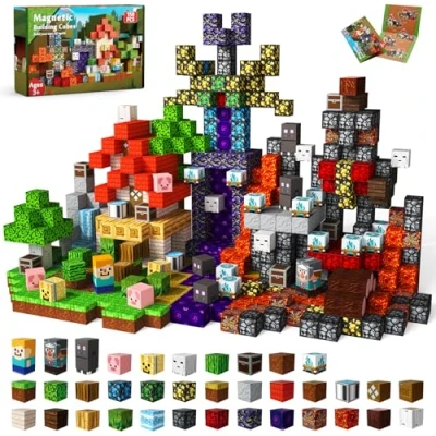 Imagen de Goody King Bloques Magneticos Construccion Niños 150 Piezas Aventuras en el Bosque con un Viaje Tiempo de Construcción Magnéticos Juguetes 3 4 5 6 7 8 9 Años Regalos para
