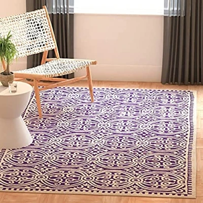 Imagen de Safavieh Cambridge Collection CAM123K Alfombra de Lana Hecha a Mano, 100, Púrpura/Marfil, 6.0 ft x 7.9 ft, 6 9 Unidades