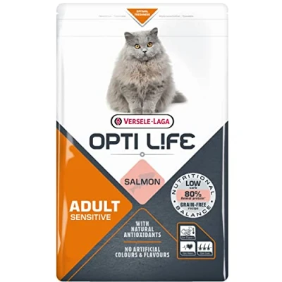 Imagen de VERSELE LAGA OPTI Life Alimento para Gatos sensibles Adultos sin Cereales Salmón 2,5kg