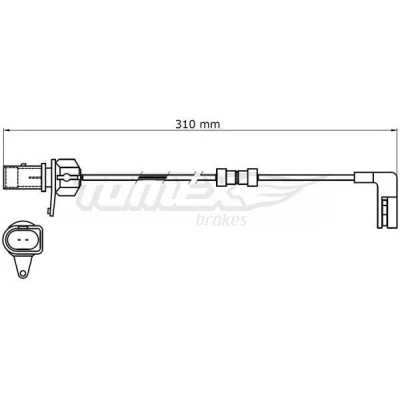 Imagen de TOMEX brakes TX 31 39 Sensor de Desgaste Pastillas Frenos Eje delantero AUDI: A6 C7 Avant, Q5, A7 Sportback