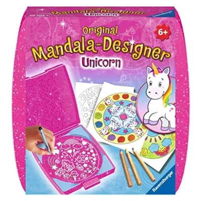 Imagen de Ravensburger Mini Mandala Designer Unicorn, Manualidades y Pintura, Color Blanco (29704)