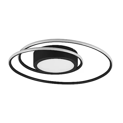 Imagen de Trio, Plafón, Yava incl. 1 x LED,SMD,56,0 Watt,2700 6000K,6800 Lm. Cuerpo: Metal, estera negra Ø:60,0cm, A:7,0cm Mando a distancia,Regulador integrado,Color de luz infinitamente var