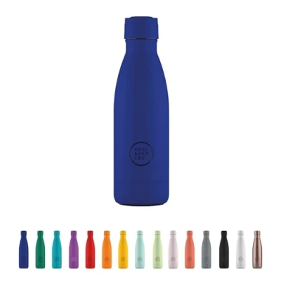 Imagen de Cool Bottles Botella de Agua Acero Inoxidable 350 ml Vivid Blue 23,5 x 7 cm Térmica Hermética Bebidas Frías 36 Horas y Calientes 18 Triple Technology Libre BPA