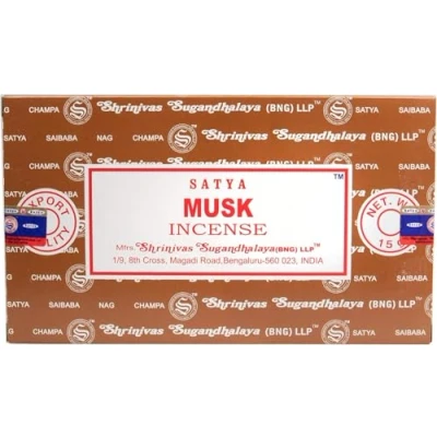 Imagen de Varillas de incienso con aroma a almizcle, Satya Nag Champa, caja 12 paquetes