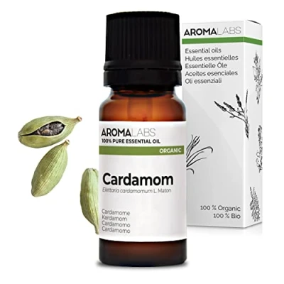Imagen de BIO Aceite Esencial Cardamomo 10mL 100% Puro, Natural, Quimiotipado y Certificado AB Aroma Labs (Marca Francesa)