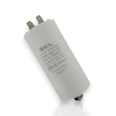 Imagen de DEKAROX condensador universal de 35 µF, 450 V, diámetro 45 x 95 mm, con 6,3 mm AMP, tornillo fijación M8 CBB60, arranque y funcionamiento para electrodomésticos