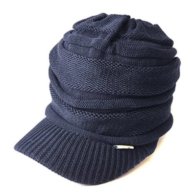 Imagen de CHARM Gorro Invierno Hombre Mujer con Visera Gorra Gorras De Sombrero Esqui Deporte Caliente Holgado Azul