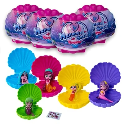 Imagen de #sbabam Mermaid Shell Surprise, Juegos para niños de quioscos, Juguetes Sirenas, pequeños muñecos Goma, Paquete 4, Ideas Regalo niños, a Partir 3 años