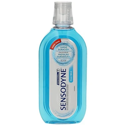 Imagen de Sensodyne Enjuague Bucal Cool Mint, Para Dientes Sensibles, Protección Duradera Sin Alcohol, Alivio Clínicamente Probado, 500 ml