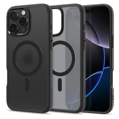 Imagen de Spigen Funda para iPhone 16 Pro, Ultra Hybrid MagFit Compatible con MagSafe Negro Translúcido