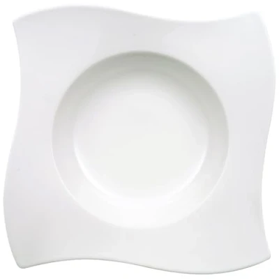 Imagen de Villeroy &amp; Boch NewWave Plato de Pasta Onduladas Formas, Porcelana, Blanco