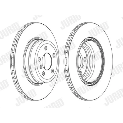 Imagen de JURID 562523JC 1 Disco de freno 345 24 5 ventilado revestido con tornillos BMW: X6, X5