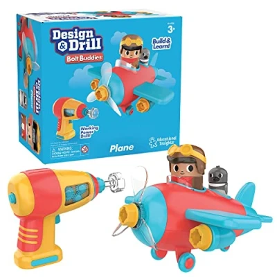 Imagen de Learning Resources avión con Figuras atornillables Bolt Buddies de Design &amp; Drill, Set Juegos y Figura piloto, Juguete Ciencias Stem, Regalo para niños 3, 4, 5+ años