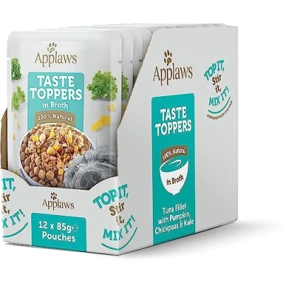 Imagen de Applaws Comida Húmeda para Perros Natural, Atún sin Granos con Verduras en Caldo, Paquete de 12 Bolsitas 85g