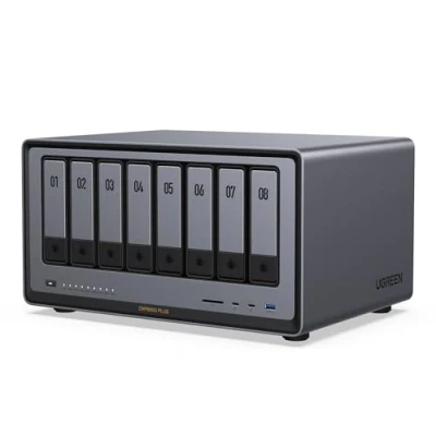 Imagen de UGREEN NASync DXP8800 Plus, NAS de Escritorio 8 bahías, CPU Intel i5 1235u 10 núcleos, GB RAM DDR5, SSD 128 GB, 2 Ranuras GbE, M.2 NVMe, HDMI 8K, TBT4 (sin Disco)