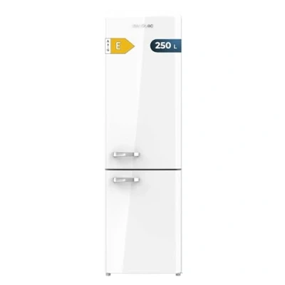 Imagen de Cecotec Frigorífico Combi Retro 250 L Bolero CoolMarket Origin NF White E, Clase Energética Total no Frost, Fasta cooling, Multi Airflow, Himidity Box, Alarma Puerta, 54 x 68,8 186,5cm