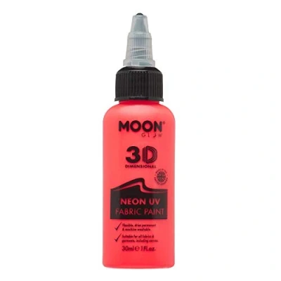 Imagen de Moon Glow Pintura para Tela Neon UV 3D Textil Ropa, Camisetas, Bolsos, Zapatos y lienzos Rojo Intenso 30 ml (Paquete de 1)