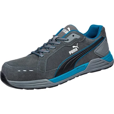 Imagen de PUMA Safety Airtwist Zapatos de seguridad para hombre (bajos S3 ESD HRO SRC, con puntera fibra vidrio, antideslizantes, resistentes al calor, sin metal), gris, 43 EU