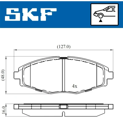 Imagen de SKF VKBP 80532 Juego de pastillas freno no preparado para indicador desgaste DAEWOO: Lanos Hatchback, Berlina, CHEVROLET: Matiz