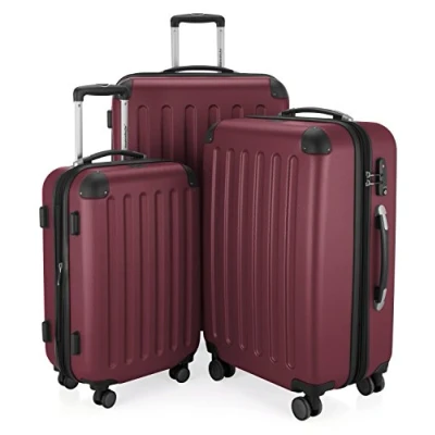 Imagen de HAUPTSTADTKOFFER SPREE Juego de 3 maletas rígidas, Trolley expandible, Equipaje viaje, 4 ruedas dobles, TSA, (S,M y L), borgoña