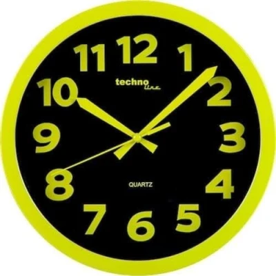 Imagen de Technoline WT 7420 Reloj de Pared Moderno y Llamativo con Marco plástico, diámetro 25,5 cm, x 4 Color Verde