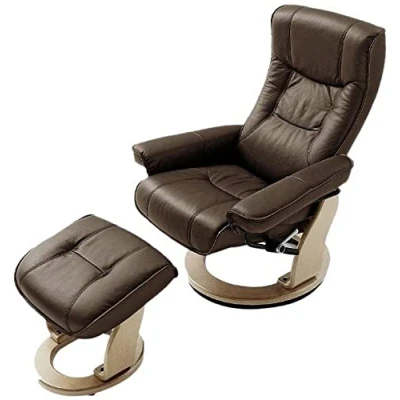 Imagen de Presidente robas Lund Comfort Hamilton con el taburete de cuero marrón / Negro crème 83 x 85 110 105 cm 64026BN5