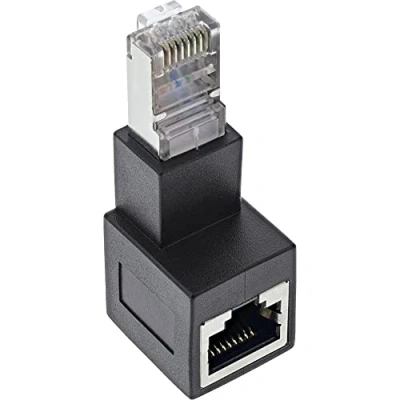 Imagen de InLine Adaptador RJ45 (Cat. 6A, Conector Macho/Hembra, acodado 90 hacia Abajo)