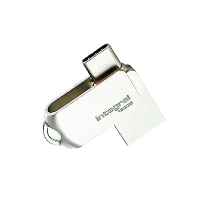 Imagen de Integral 128GB 360 Dual USB 3.0 Tipo C &amp; A Pendrive con Carcasa de Metal sólido, velocidades Transferencia rápidas y Simplemente conectar Usar