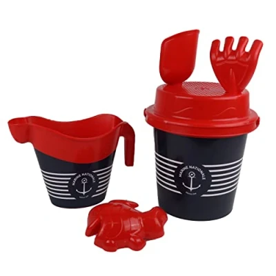 Imagen de BLUE SKY Cubo con Accesorios de la Marina Nacional Juego Playa 045559 Azul y Rojo 6 Piezas Plástico Juguete Infantil al Aire Libre Arena 17 cm A Partir 10 Meses