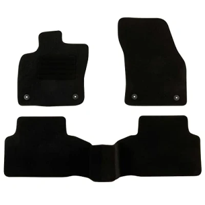 Imagen de DBS 1766207 Alfombrillas de coche A medida para 3 uds. Antideslizante Moqueta en negro 900 g/m² Aspecto terciopelo Modelo Star
