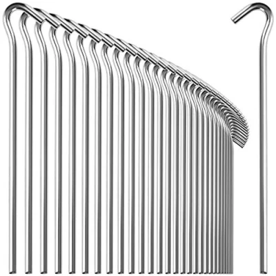 Imagen de com four® Piquetas 36x de Acero Extra Gruesas para Acampar y al Aire Libre Ideales terrenos Normales Duros Ø 7 mm