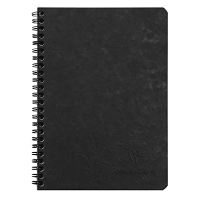 Imagen de Clairefontaine 785321C Cuaderno espiral A5 (14,8 x 21 cm) 100 páginas con cuadrados pequeños papel blanco 90 g Age Bag Negro