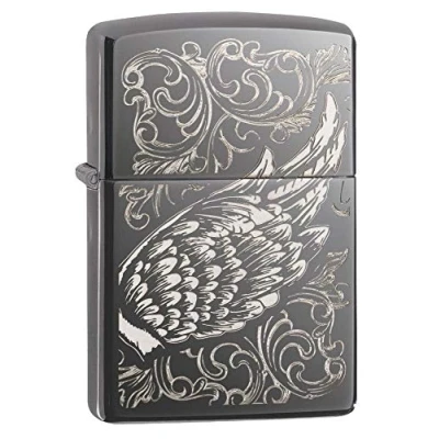 Imagen de Zippo A Gift of Wings Encendedor Resistente al Viento, Unisex Adulto, Negro, Normal