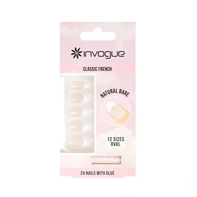 Imagen de Invogue Acrylic Oval Nails French Bare (28 Pieces)