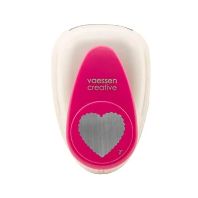 Imagen de Vaessen Creative 21437 170 Perforadora Corazón, Plástico, Blanco, 18 x 11 7,5 cm