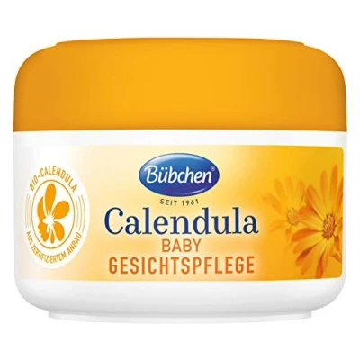 Imagen de Bübchen Calendula Cuidado facial con caléndula biológica para proteger la piel sensible del bebé, 1 unidad (1 x 75 ml)
