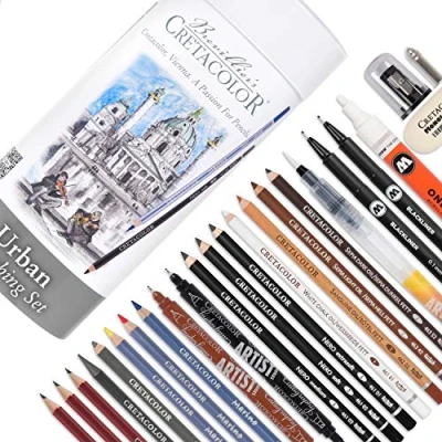 Imagen de CRETACOLOR Urban Sketching Set de Dibujo, Blanco, 1 stück (1er Pack)