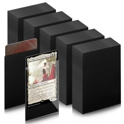 Imagen de Mexgcom 500 Fundas Para Tarjetas, Tarjetas Coleccionables De 66 X 91 MM, Interiores Ajuste Perfecto, Compatibles Con Mtg, Coleccionables, Deportivas (BLACK)