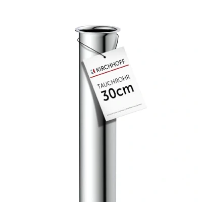 Imagen de Kirchhoff 98848318 inmersión 30 cm, cromo, extensión 300 mm botella y sifón tubular, 1 1/4 pulgadas, tubo adicional extra largo lavabo, desagüe de acero inoxidable, 30cm