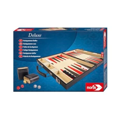 Imagen de Noris 606101712 Deluxe Backgammon, el clásico Juego en práctico maletín Elegante ejecución, también Adecuado para Viajes, a Partir de 8 años