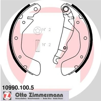 Imagen de ZIMMERMANN 10990.100.5 Zapatas de Freno 200 45 Foto correspondiente a la entrega, con palanca OPEL: Corsa C Hatchback, Combo Tour, Astra F Berlina
