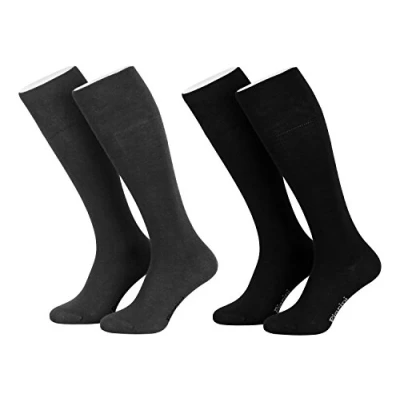 Imagen de Piarini 4 pares de calcetines largos para mujer Negro y antracita 35 38